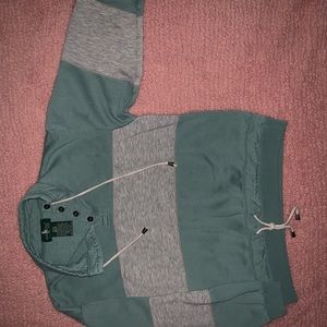 Teal and grey pullover crew neck